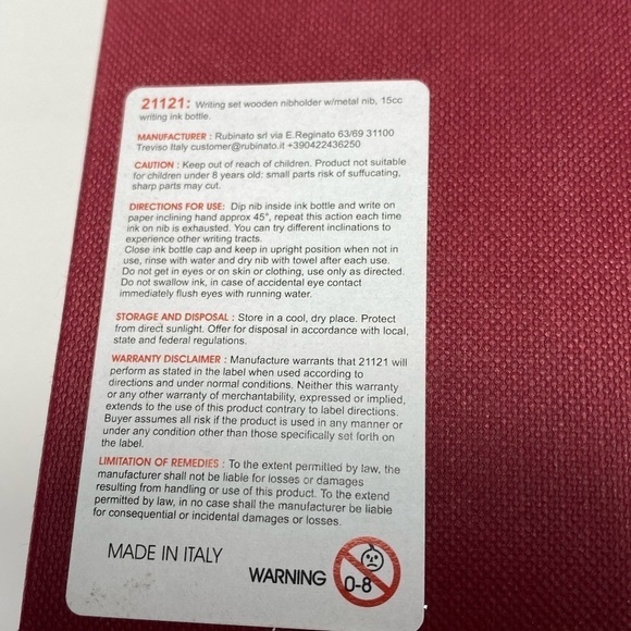 FRANCESCO RUBINATO Italian Wooden Dipping Pen 1 Metal Nib Calligraphy Bordeaux - Picture 5 of 7